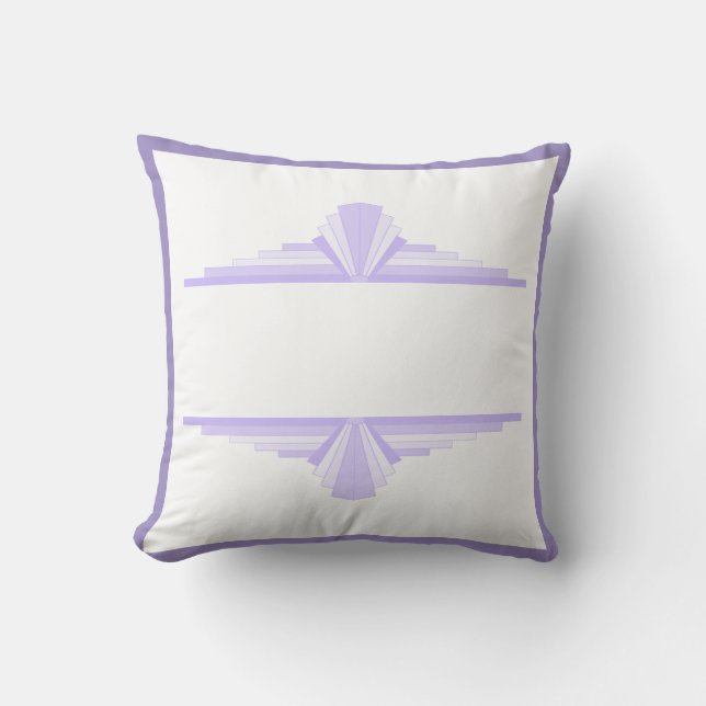 Art deco element in lilac & purple Cushion (Front)