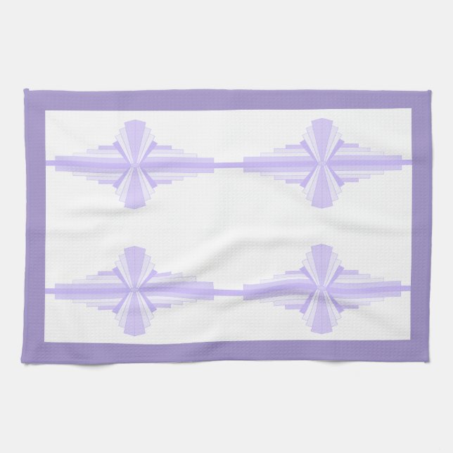 Art deco element in lilac & purple kitchen towel (Horizontal)