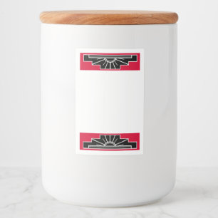 Art deco element in red & black food label