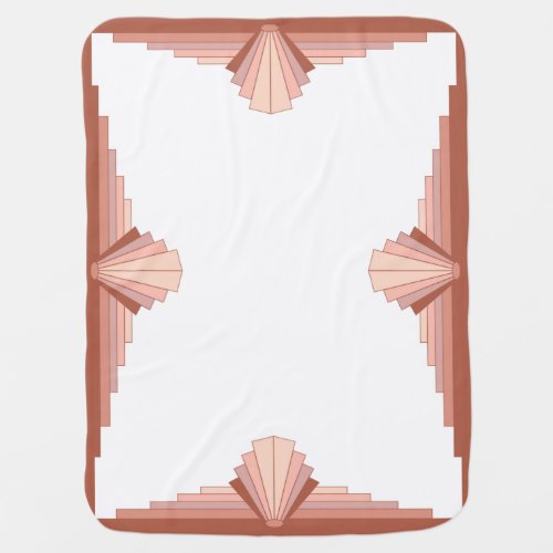 Art deco elements in a rose gold palette baby blanket