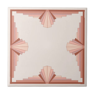 Art deco elements in a rose gold palette ceramic tile