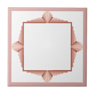 Art deco elements in a rose gold palette ceramic tile