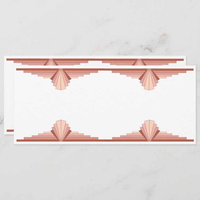 Art deco elements in a rose gold palette menu (Front/Back)