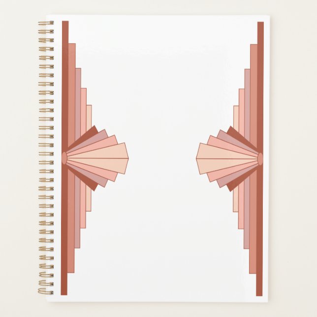 Art deco elements in a rose gold palette planner (Front)