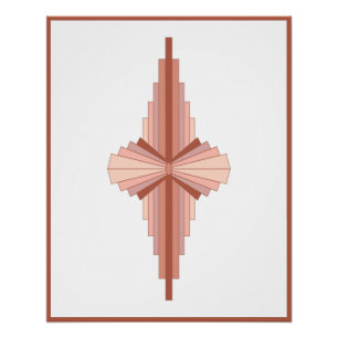 Art deco elements in a rose gold palette poster
