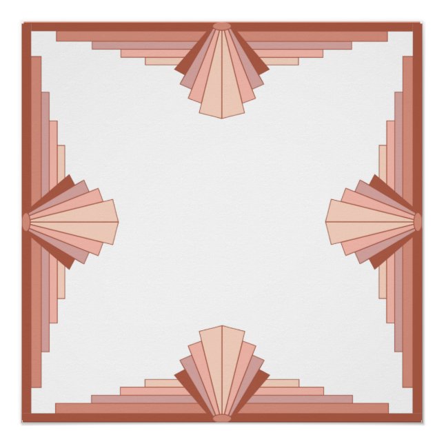 Art deco elements in a rose gold palette poster (Front)