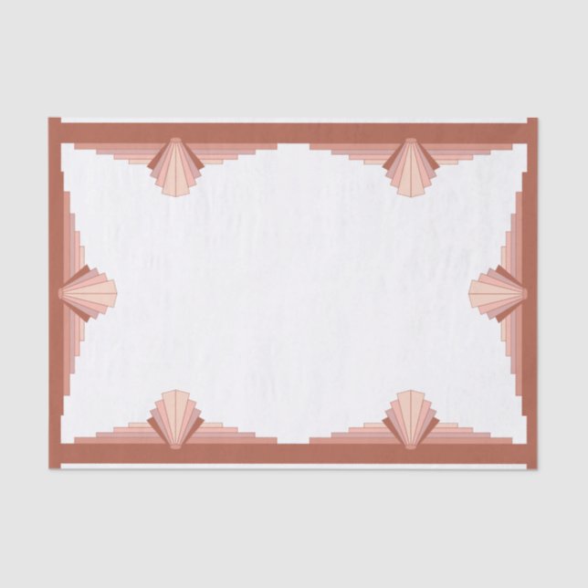 Art deco elements in a rose gold palette tissue paper (Front)