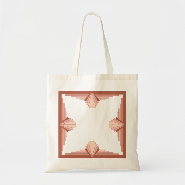 Art deco elements in a rose gold palette tote bag (Front)