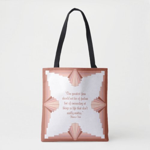 Art deco elements in a rose gold palette tote bag