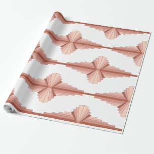 Art deco elements in a rose gold palette wrapping paper
