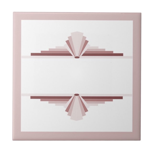 Art deco elements in brown ceramic tile (Front)