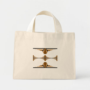 Art deco elements in brown mini tote bag
