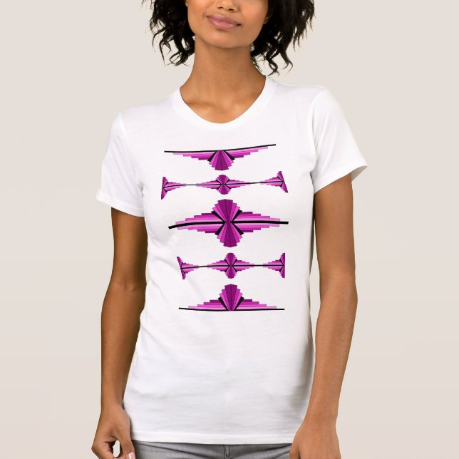 Art deco elements in deep pink T-Shirt (Front)