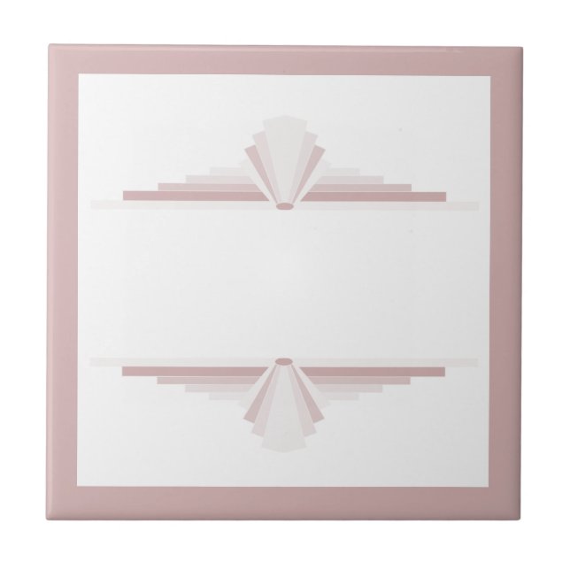 Art deco elements in light brown ceramic tile (Front)