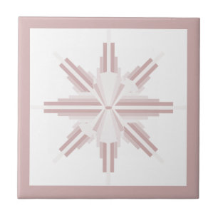 Art deco elements in light brown ceramic tile