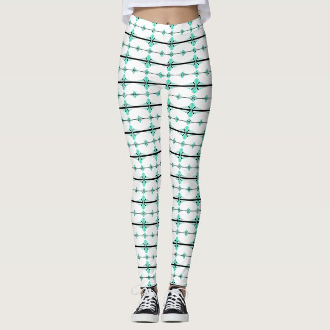 Art deco elements in light green leggings (Front)