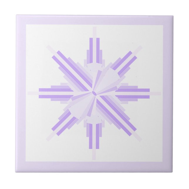 Art deco elements in light purples ceramic tile (Front)