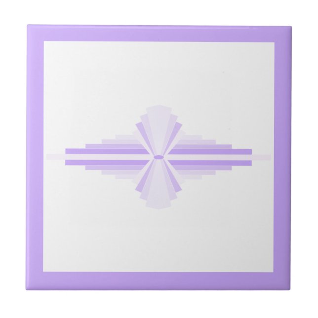 Art deco elements in light purples ceramic tile (Front)
