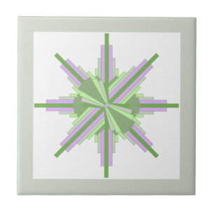 Art deco elements in lime & pink ceramic tile