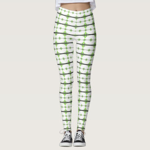 Art deco elements in pastel lime green leggings