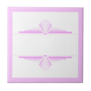 Art deco elements in pink ceramic tile