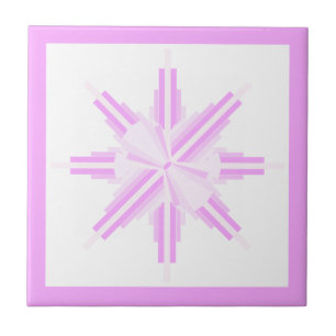 Art deco elements in pink ceramic tile