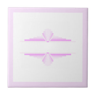 Art deco elements in pink ceramic tile