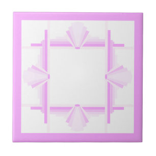 Art deco elements in pink ceramic tile