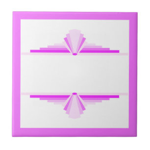 Art deco elements in pink ceramic tile
