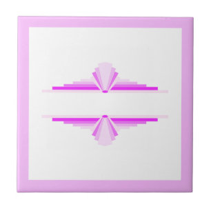 Art deco elements in pink ceramic tile