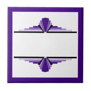 Art deco elements in purple ceramic tile