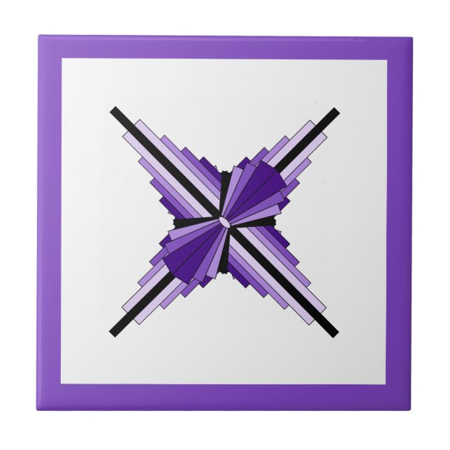 Art deco elements in purple ceramic tile (Front)