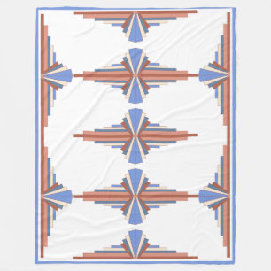 Art deco elements in rose gold & blue fleece blanket