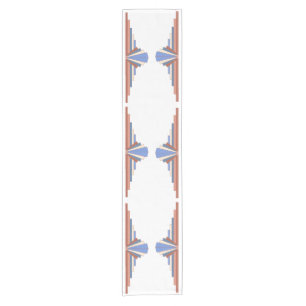 Art deco elements in rose gold & blue short table runner