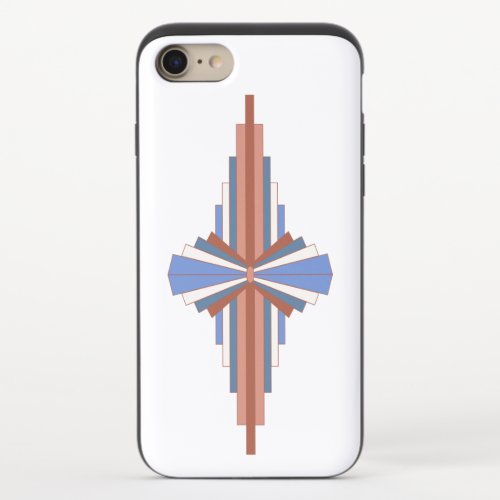 Art deco elements in rose gold  blue iPhone 87 slider case