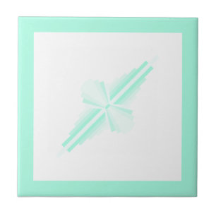 Art deco elements in soft teal green ceramic tile