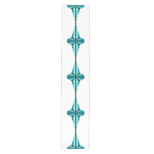 Art deco elements in teal green medium table runner