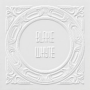 Art Deco Embossed Ribbed Oval Grooved Wave Square Embosser