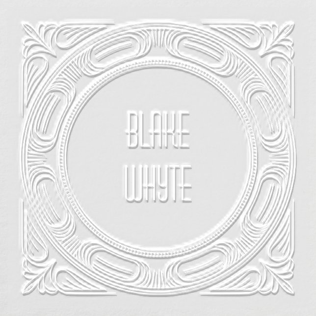 Art Deco Embossed Ribbed Oval Grooved Wave Square Embosser (Design)