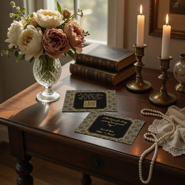 Art Deco Embroidered-Style QR Code Enclosure Card  (Creator Uploaded)