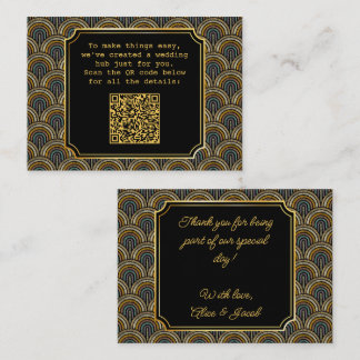 Art Deco Embroidered-Style QR Code Enclosure Card