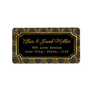 Art Deco Embroidered-Style Return Address Label