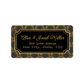 Art Deco Embroidered-Style Return Address Label