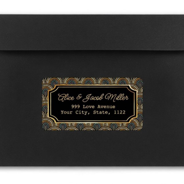 Art Deco Embroidered-Style Return Address Label (Creator Uploaded)