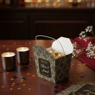 Art Deco Embroidered-Style Wedding Favor Box