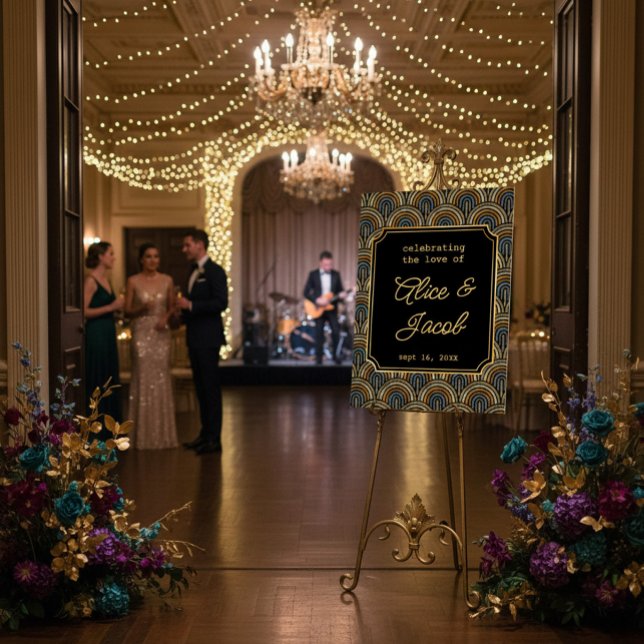 Art Deco Embroidered-Style Wedding Welcome Sign (Creator Uploaded)