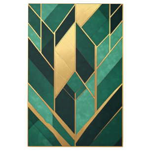Art Deco Emerald Green Gold Metal Art