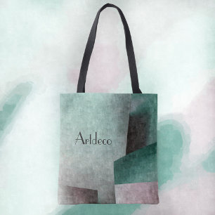 Art Deco Emerald Green Rose Abstract Customizable Tote Bag