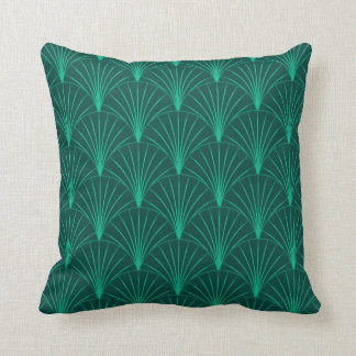 Art Deco Emerald Green Throw Pillow