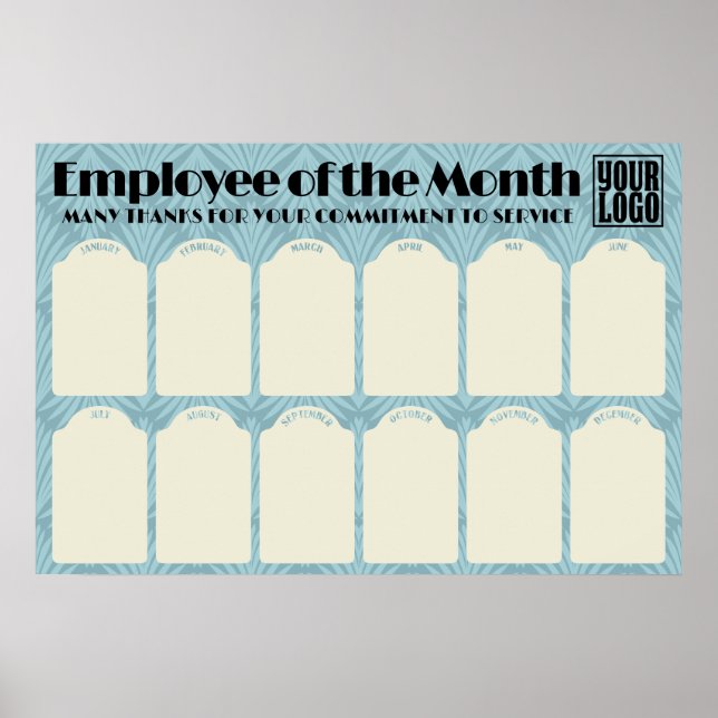 Art deco employee of the month photo display poster (Front)